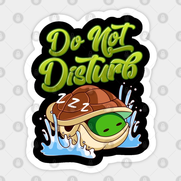 Cute Turtles Do Not Disturb Turtle in Shell Sticker by Swagazon